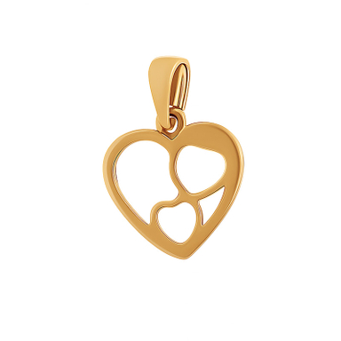 آویز گردنبند طلا 18 عیار زنانه طلاجات طرح قلب تو در تو