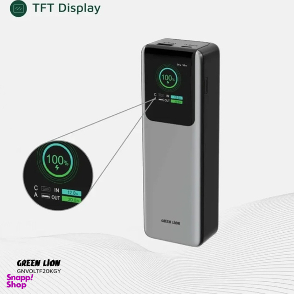پاوربانک گرین لاین مدل Green Voltura Power Bank PD100W ظرفیت 20000 میلی آمپر ساعت
