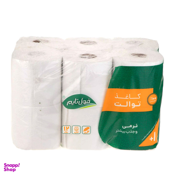 دستمال توالت ۴ لایه فول تایم بسته ۱۲ عددی