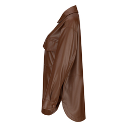 کت چرم زنانه سرژه مدل 232129 رنگ قهوه ای