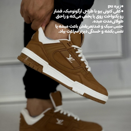 کتانی ورزشی مردانه مدل Lv کد c95 رنگ قهوه ای