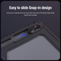کیف کلاسوری نیلکین مدل Camshield Bumper Flip Folding مناسب تبلت سامسونگ Galaxy Tab S9 Fe Plus