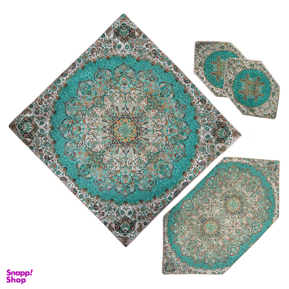 رومیزی ترمه مدل شمی کد SBZ مجموعه 5 عددی