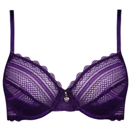 ست شورت و سوتین زنانه میسا مدل فنردار گیپوری کد 4717-6035 رنگ بنفش