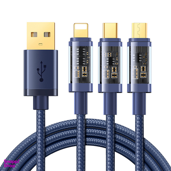 کابل تبدیل USB به لایتنینگ/USB-C/microUSB جوی روم مدل S-1T3015A5 طول 1/2 متر