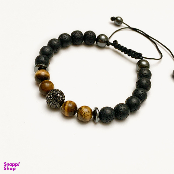 دستبند مردانه مدل چشم ببر و لاوا و سواروسکی سورا کد B007