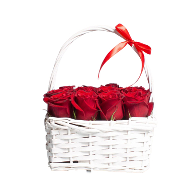 سبد گل رز هلندی 12 عددی