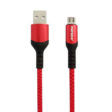 کابل دیتا و فست شارژ USB به MicroUSB پاپادا مدل PL210 LED LIGHT طول 2 متر