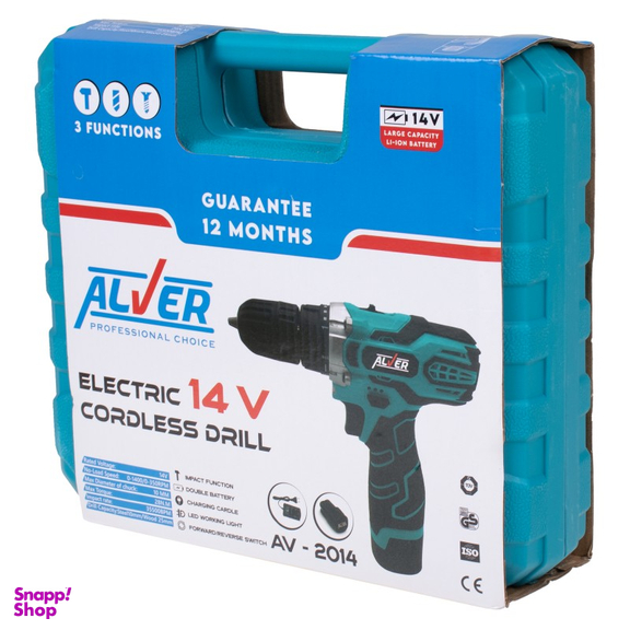 دریل پیچ گوشتی شارژی چکشی آلور مدل AV-2014