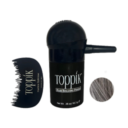 پودر پشت کننده مو تاپیک مدل FIBER وزن 10 گرم رنگ جوگندمی به همراه شانه و سری پودر پاش