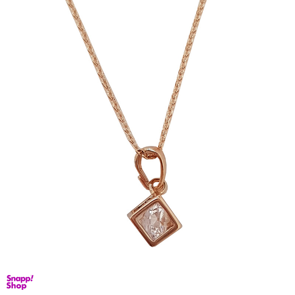 گردنبند زنانه ژوپینگ مدل مکعب تک نگین 333931