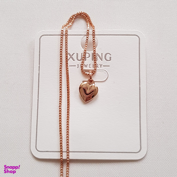 گردنبند زنانه ژوپینگ مدل قلب آینه ای ظریف کد 335233