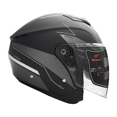 کلاه کاسکت بدون فک فلش مدل 852 matt black-gray