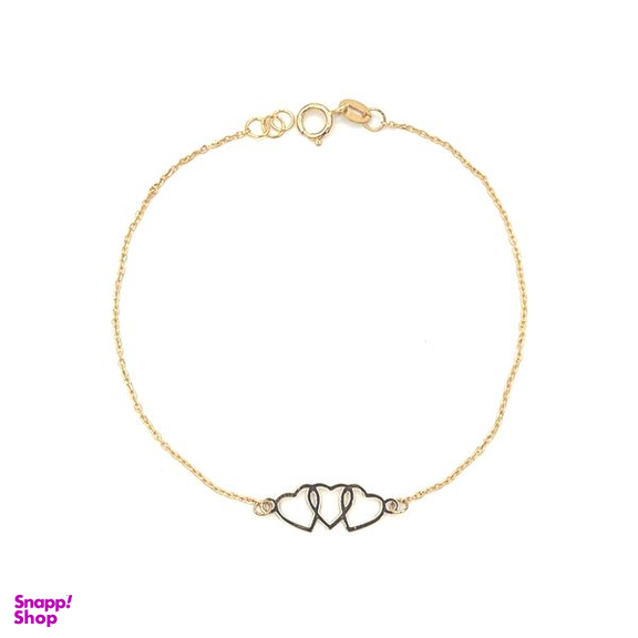 دستبند طلا 18 عیار دخترانه مدل فانتزی قلبی 008