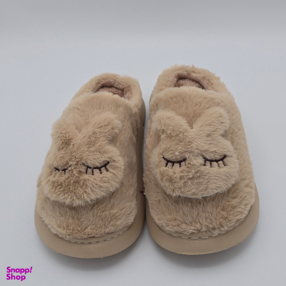 دمپایی حوله ای مدل خرگوشی کد 677765 رنگ نسکافه ای