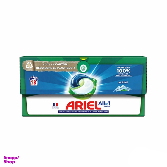 قرص ماشین لباسشویی آریل مدل All In 1 Alpine بسته 28 عددی
