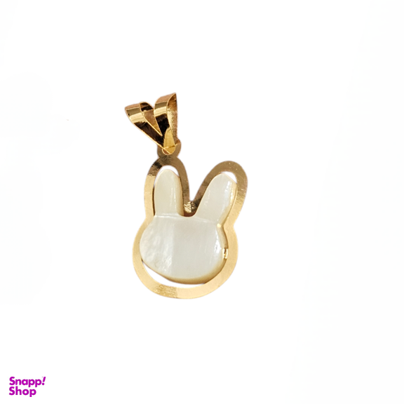 پلاک گردنبند طلا 18 عیار زنانه مدل لبوبو رنگ سفید پاستیلی