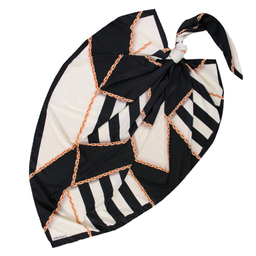 روسری زنانه آنالیا مدل ابریشم دست دوز طرح زنجیری کلاسیک کد ana-2821