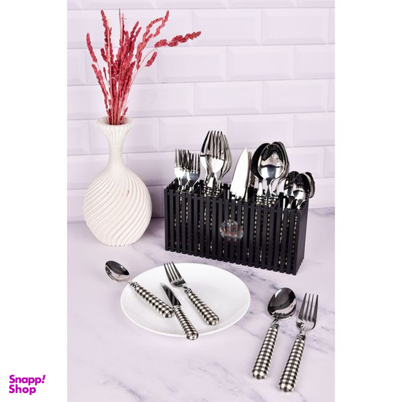 سرویس قاشق و چنگال 31 پارچه سی اند اس مدل شطرنجی