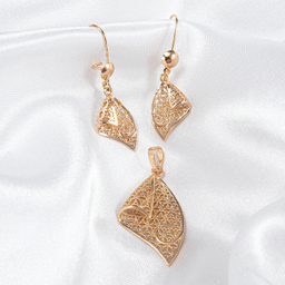 نیم ست زیور زنانه ژوپینگ کد 1171221733 رنگ طلایی