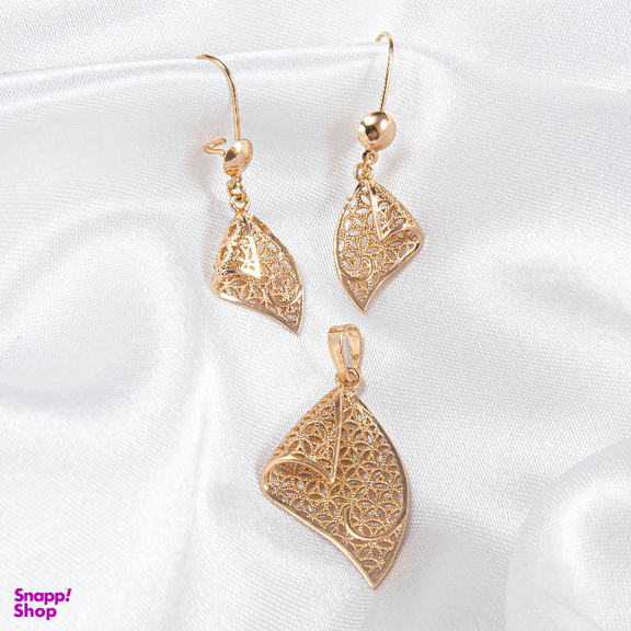 نیم ست زیور زنانه ژوپینگ کد 1171221733 رنگ طلایی