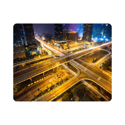 ماوس پد اطلس آبی طرح خیابان و اتوبان و ساختمان مدل T6938