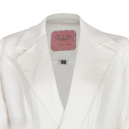 مانتو زنانه گره استایل مدل صبح بهاری رنگ سفید