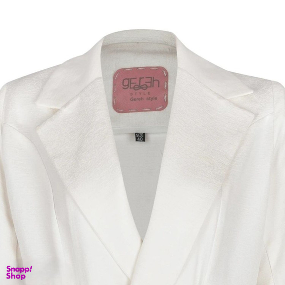 مانتو زنانه گره استایل مدل صبح بهاری رنگ سفید