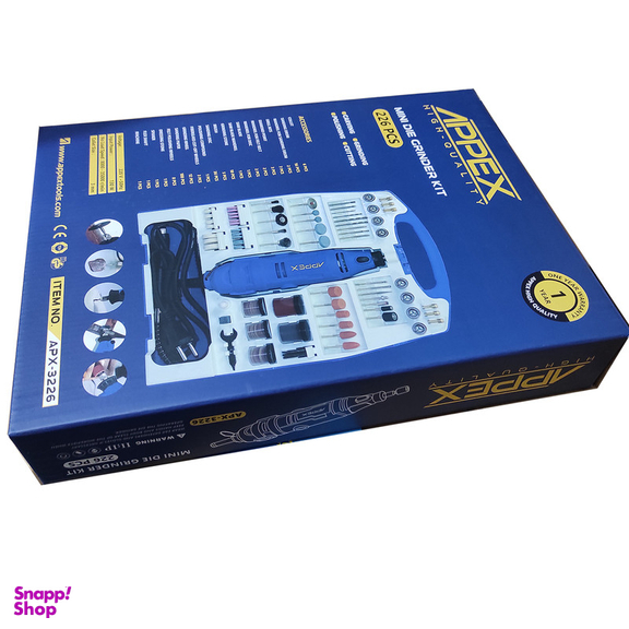 فرز مینیاتوری اپکس مدل SMT-APPEX-MINI DIE GRINDER KIT-226PCS-APX3226 مجموعه 226 عددی
