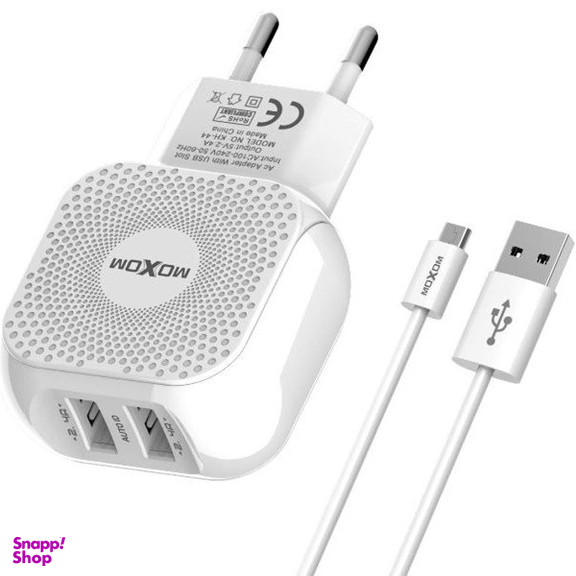 شارژر موبایل 2 پورت موکسوم مدل KH-44 به همراه کابل