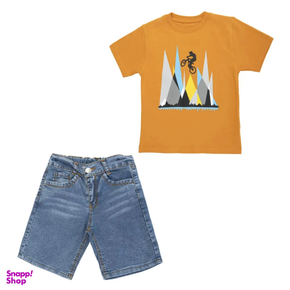 ست تیشرت و شلوارک پسرانه مدل MDSS-CG4760