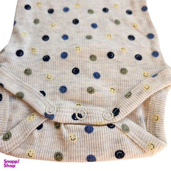 بادی نوزادی نیم ایت طرح شکلک های خندان کد 10259 رنگ کرم