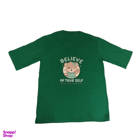 تیشرت زنانه طرح خرس کد 234 رنگ سبز