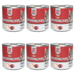 کنسرو گربه شهرپت مدل Chicken And Liver وزن 800 گرم بسته 6 عددی