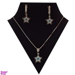 نیم ست نقره 925 مدل ستاره چشم نظر سپیدار کد s03