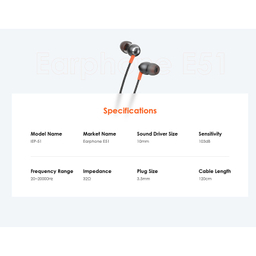 هندزفری آیتل مدل Earphone E51
