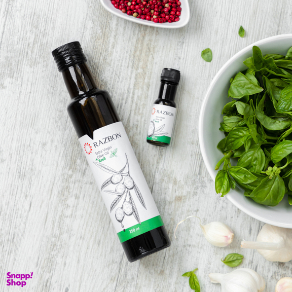 روغن زیتون فرابکر رزبن حاوی عصاره طبیعی ریحان حجم 250 میلی لیتر