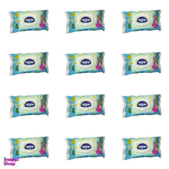 دستمال مرطوب کودک آدونیس مدل new دوازده بسته 120 عددی