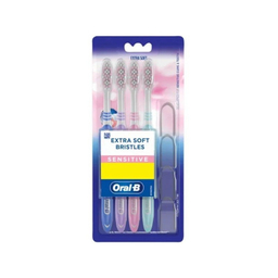 مسواک اورال بی مدل extra soft SENSITIVE برس خیلی نرم مجموعه 4 عددی