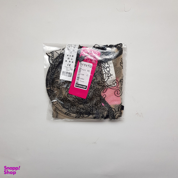 ست سوتین و شورت زنانه برتا مدل توری کد 2020OZB رنگ نسکافه ای