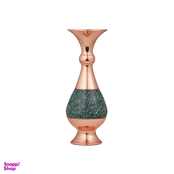 گلدان مسی فیروزه کوبی مدل صراحی کد 16