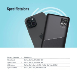 پاوربانک پرودو مدل Blue PB-PBFCH053 ظرفیت 10000 میلی‌ آمپر ساعت