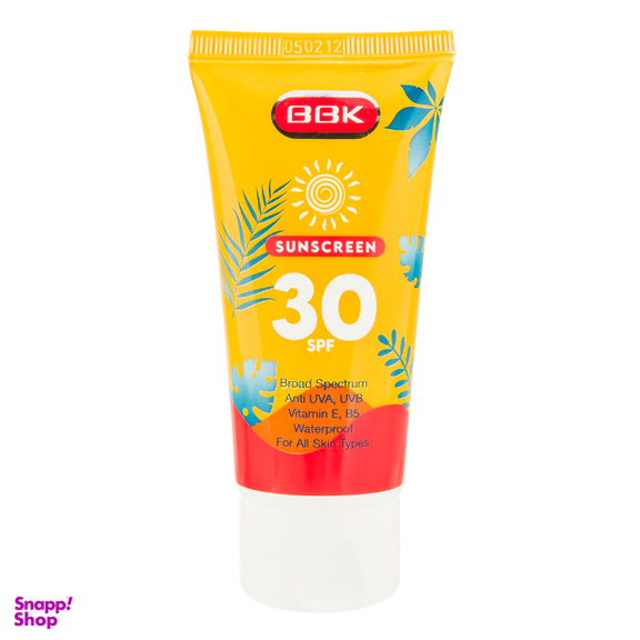 کرم ضد آفتاب بی رنگ ببک مدل SPF 30 حجم 50 میلی لیتر
