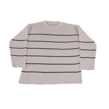 ژاکت زنانه بافت مدل راه راه رنگ سفید