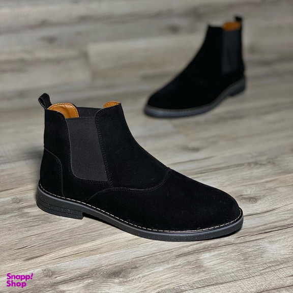 نیم بوت اشبالت مردانه مدل چلسی کش دار کد 303 رنگ مشکی
