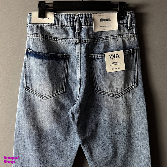 شلوار مام فیت مردانه طرح ZARA کد 1633 رنگ آبی روشن