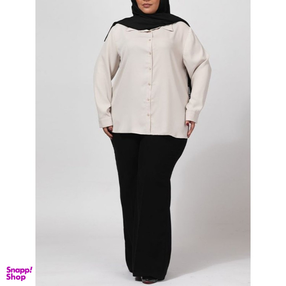 شومیز آستین بلند زنانه برنس مدل 30106 رنگ کرم