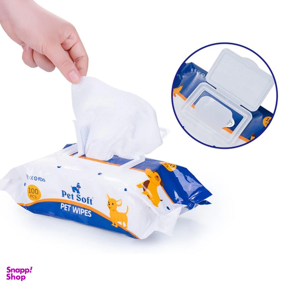 دستمال مرطوب سگ و گربه پت سافت کد Wipes-01