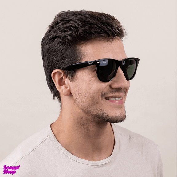 عینک آفتابی پلاریزه ری بن مدل Wayfarer کد 2140 رنگ مشکی سایز بزرگ