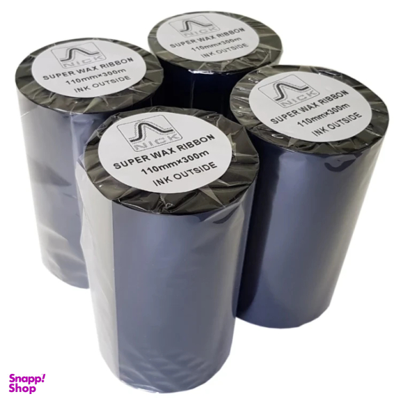 ریبون پرینتر لیبل زن نیک مدل wax 110×300m بسته 4 عددی
